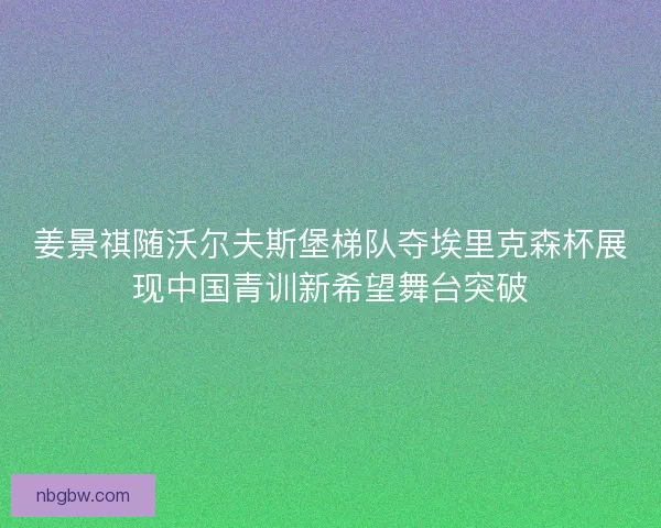 姜景祺随沃尔夫斯堡梯队夺埃里克森杯展现中国青训新希望舞台突破